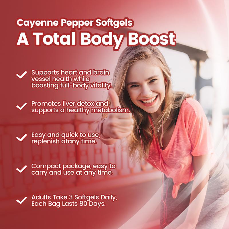 Holiday Haul Cayenne Pepper Softgels Supplement, Supports Leg Vein, Heart and Blood Vessel Health, with Vitamin E D3+K2 and Extracts of Grape Seed, Hawthorn, Beetroot and Others (240 Softge /1 Bag)-MCY