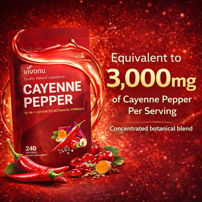 Holiday Haul Cayenne Pepper Softgels Supplement, Supports Leg Vein, Heart and Blood Vessel Health, with Vitamin E D3+K2 and Extracts of Grape Seed, Hawthorn, Beetroot and Others (240 Softge /1 Bag)-MCY