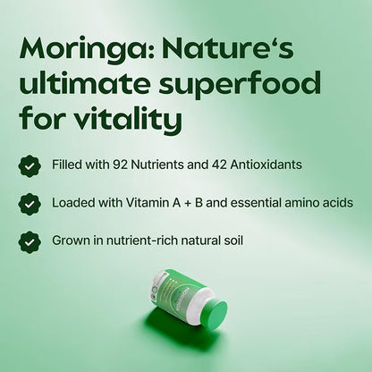 Moringa Capsules for Immune Support, Gut Health & Vitamins